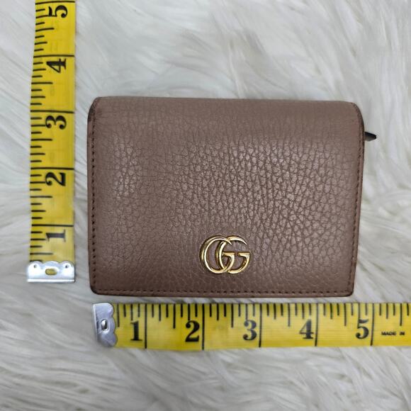 Gucci GG Marmont Compact Wallet Bifold Grained Leather Cardholder Coin Purse - Picture 13 of 14
